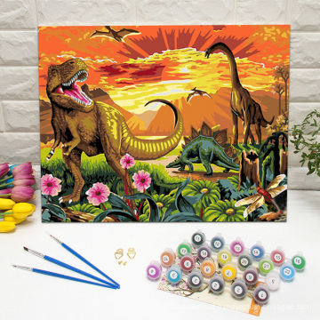 diy oil painting by numbers Jurassic Park dinosaurs